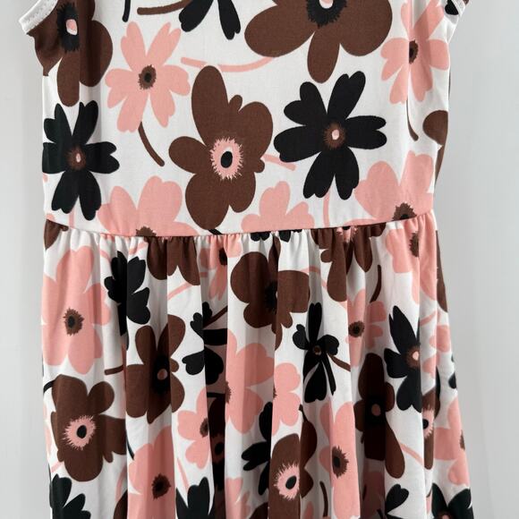 Dot Dot Smile Dress Size 3/4T NWT Floral Retro Flower Print Toddler Fit & Flare - Picture 7 of 11